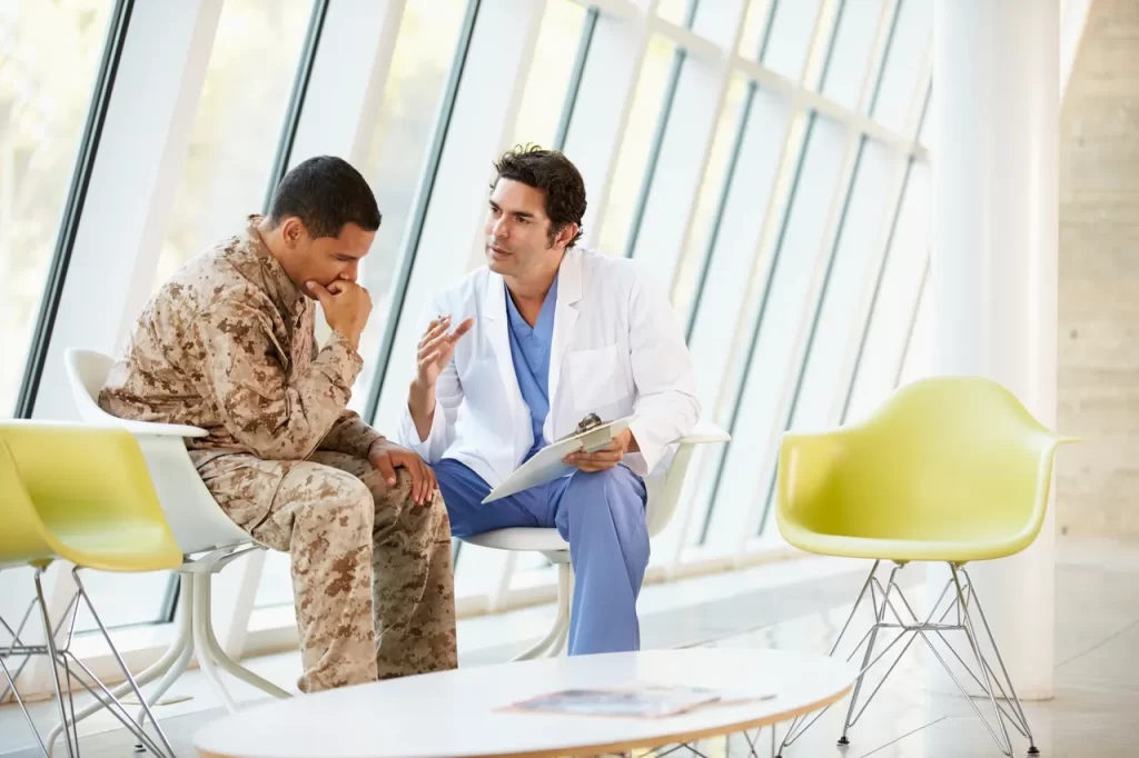 doctor with military PTSD depression